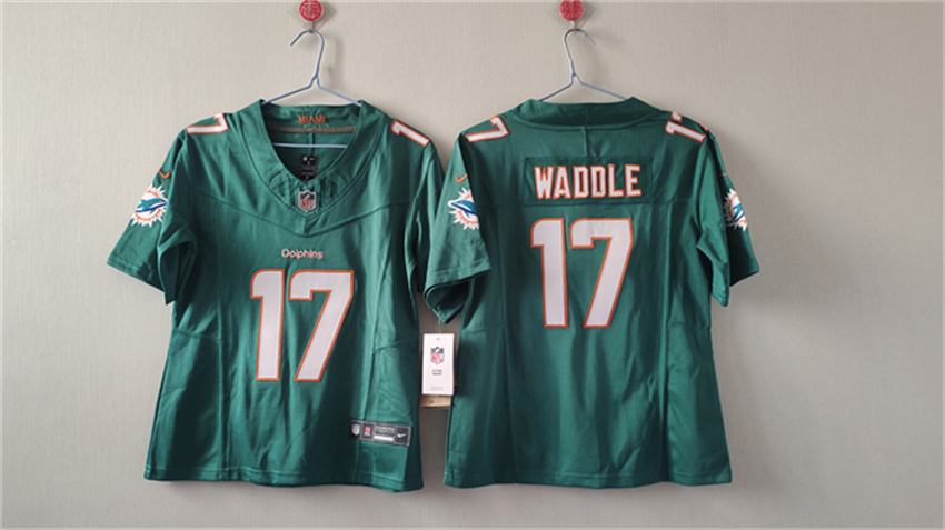 Youth Aqua Miami Dolphins #17 Jaylen Waddle 2023 F.U.S.E Vapor Limited Stitched Football Jersey